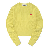 スモールチェリーケーブルクロップニット／SMALL CHERRY CABLE CROP KNIT [LIME]