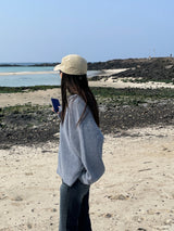 Bent knit cardigan zip up 