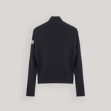 Black Leather Block Zip-up