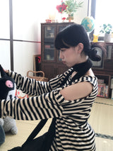 ショルダースリットルーズストリングロングスリーブ