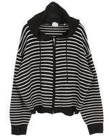No.0363 st KNIT hood warmer zip-up (3color)