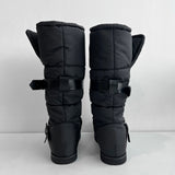 Padded fur belt long-boots (Black)
