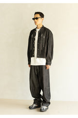 HIGH NECK BIKER DENIM MFHJK003-BK