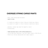 BLACK OVERSIZE STRING CARGO PANTS