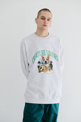 ラッキージャングルクルーネック / BSR2223FWPO068 LUCKY JUNGLE CREWNECK HEATHER GREY