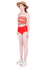 エスニッククロップチューブトップ/Ethnic crop tube top (orange)