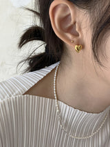 [92.5silver] hook pearl necklace