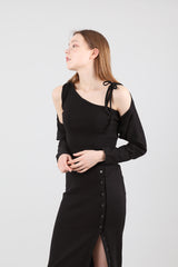セット リボンノースリーブ&ボレロ / SET Ribbon Sleeveless Bolero Black