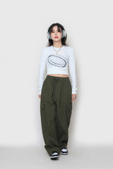 ウェーブクロップロングスリーブTシャツ