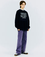 チケットマシンタイポスウェットシャツ/THICKET MACHINE TYPO SWEATSHIRT-NAVY