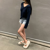 [Bellide made] Chalang snap ribbed T-shirt