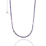 ヴァイオレットミニテニスネックレス/[S925] Violet Mini Tennis Necklace (white silver)