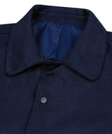 87-STAN031 [Vegan Suede] Voldest Stylish Line Varsity Suede Jacket Navy