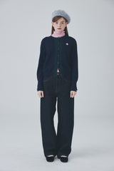 シグネチャーレイヤードウールカーディガン / Signature Layered Wool Cardigan [Navy]
