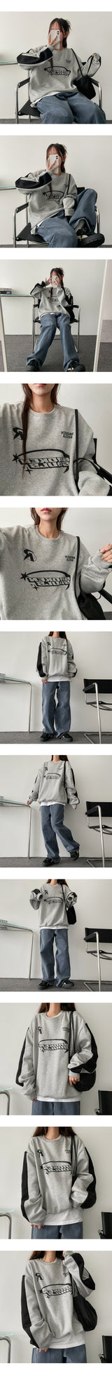 Napping Broken Line Color Sweatshirt