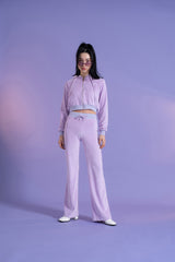 シグネチャー ベルベット クロップ丈ジップアップパーカー - Signature Velvet Cropped Hoodie Zip-up (4397430866038)