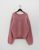 バゲットVネックニット/Baguette V-neck Knit (4color)
