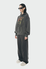 デンジャラスマイキャットフーディー/Dangerous my cat hoodie (wahsed charcoal)