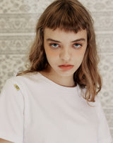 YELLOW TAP CROP T-SHIRT WHITE (6691419291766)