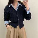 オールデイツイストVネックカーディガン / [Bellide made] All-Day Twist V-Neck Cardigan