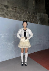 セーラータイブラウス / SAILOR TIE BLOUSE _WHITE