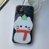 White - Sketch Some Christmas Cat Phone Case 