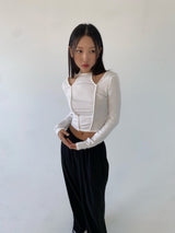 Chewing halter slit tee