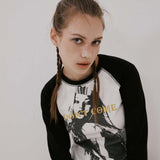 ドントカムラグランロングスリーブTシャツ/DON'T COME RAGLAN LONG SLEEVE, WHITE