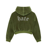 0 3 HATE Velvet Hoodie - KHAKI (6626824814710)