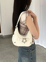 スタニーヴィンテージスターバックルデニムホーボショルダーバッグ / Staney Vintage Star Buckle Denim Hobo Shoulder Bag