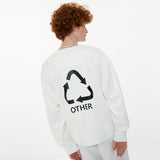 Overfit VV-neck Sweat Shirt [White] (6592367624310)