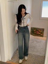 [S-L] Sandy Denim Wide Pants