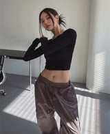 (UNISEX) ハイシャーリングカーゴパンツ
