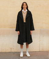 ウールブレンドローブコート/RCH wool blended robe coat black