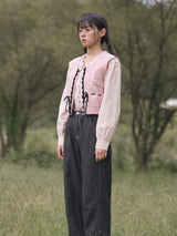 Petite Ribbon Knit Vest (2colors)