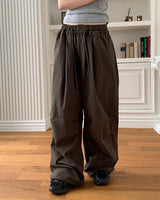 [UNISEX] Twal Balloon Pintuck Cotton Long Jogger Wide Pants