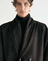 UNISEX FAKE NUBUCK MAXI COAT M - DARK BROWN (6636063096950)