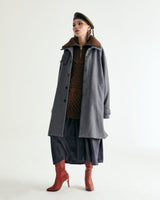 UNISEX MERINO WOOL CABLE KNIT ZIPUP W - MOCHA (6636048613494)