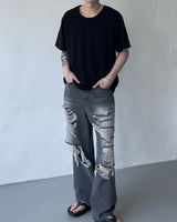 ウォッシングUネックショートスリーブTシャツ / JWA Washing U-neck Short-sleeved T-shirt (4 colors)