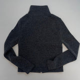 Turtleneck ribbed zip-up
