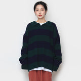 ツートーンカラーカラーニットウェア / two-tone colored collar knitwear