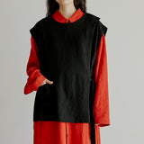 ボタンベスト / unisex button vest black