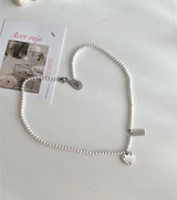 hiv パールハートキッチュネックレス/hiv Pearl heart kitsch necklace (2color)