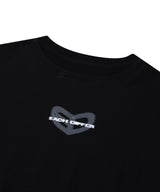 ブラーハートケープスリーブTシャツ　ブラック