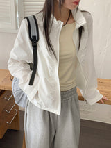 [MADE] Shanti Windbreaker Shirring Wrinkle Long Sleeve Zip-Up