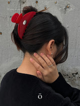 ロゴボタンヘアクリップ L