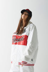 スポーティロゴカラーバーシティジャケット/BSR2223FWJK023 SPORTY LOGO COLLAR VARSITY JACKET WHITE
