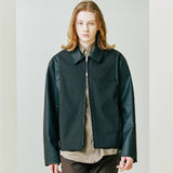 Panel Layered Blouson leather body (6683709800566)