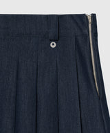 PLEATED MIDI SKIRT_Navy