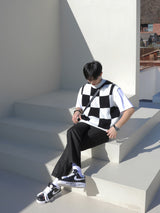 Uno Checker Town Knit Vest (2color) (6677041053814)